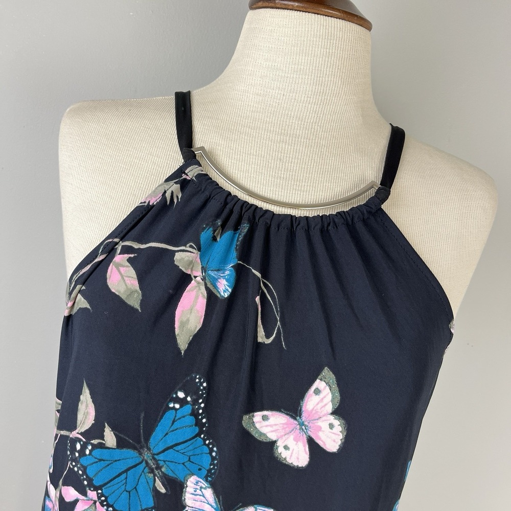 INC International Concepts‎ Sleeveless Top Womens M Butterfly Rose VTG Y2K NWT
